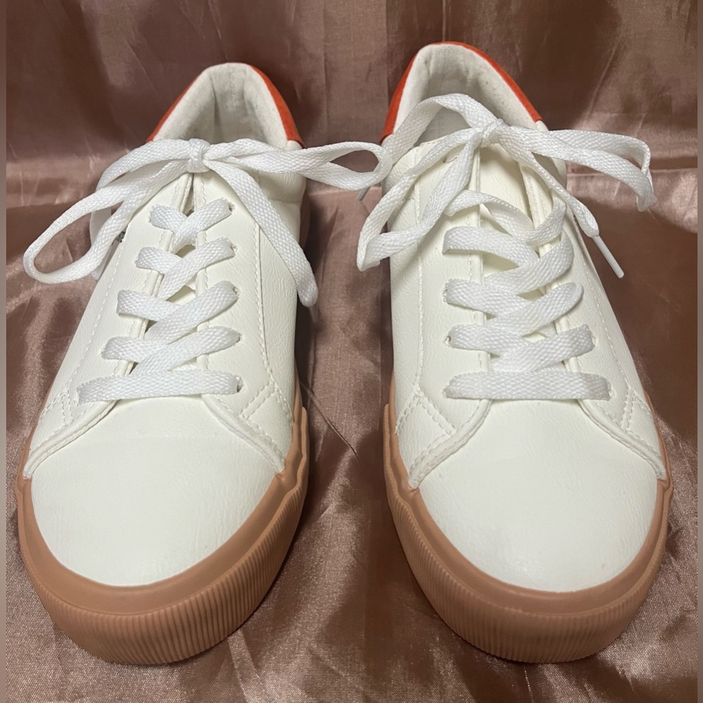 French Connection White and Orange Sneakers - Picture 2 of 6